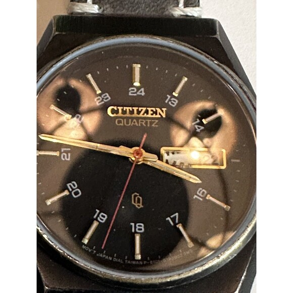 Rare Citizen 6101-S05413 Black Tone Quartz Day Date Military Time Watch - Picture 6 of 8